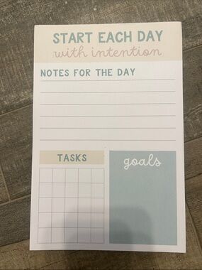 Start Each Day Notepad - Intentions, Tasks & Goals